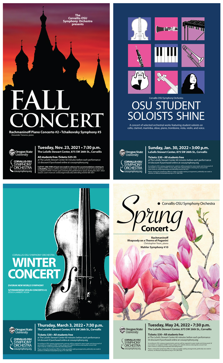 Corvallis-OSU Symphony Orchestra posters Joe Sherlock Illustration and Design