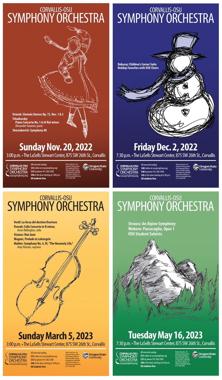 Corvallis-OSU Symphony Orchestra posters Joe Sherlock Illustration and Design