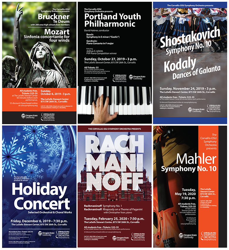 Corvallis-OSU Symphony Orchestra posters Joe Sherlock Illustration and Design