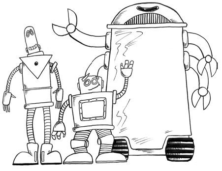 robot pals Joe Sherlock Illustration and Design